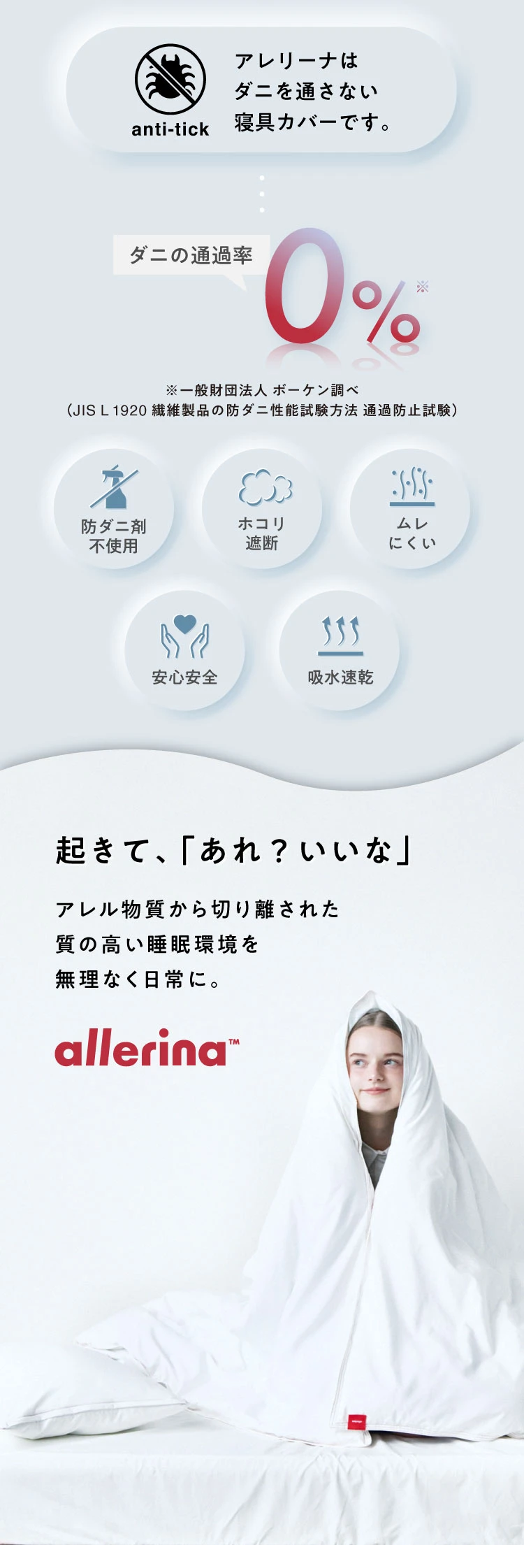 防ダニ寝具カバー ボックスシーツ allerina（アレリーナ） | Nelture