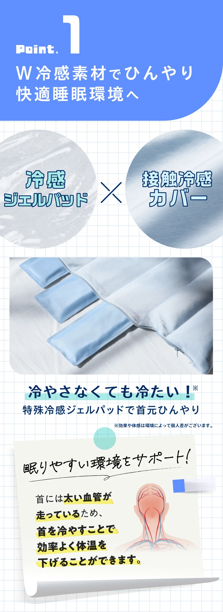 01.W冷感素材でひんやり快適睡眠環境へ