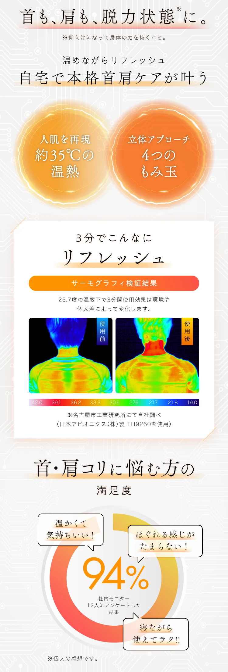 温めながらリフレッシュ、自宅で本格首肩ケアが叶う