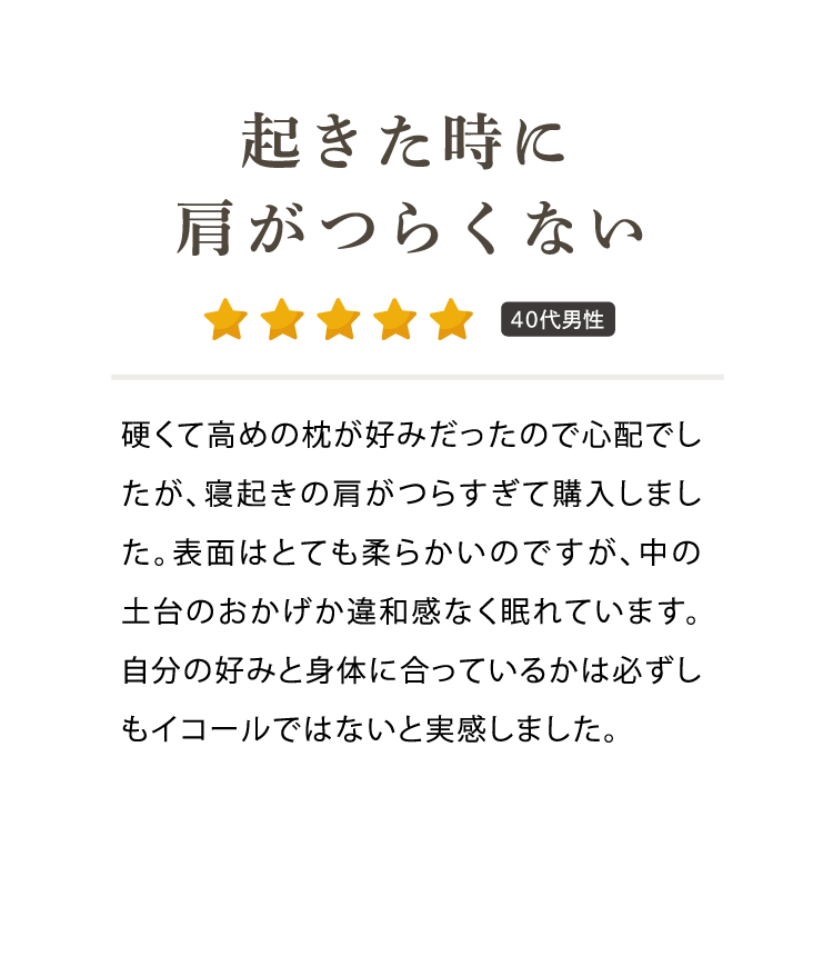 起きた時に肩がつらくない