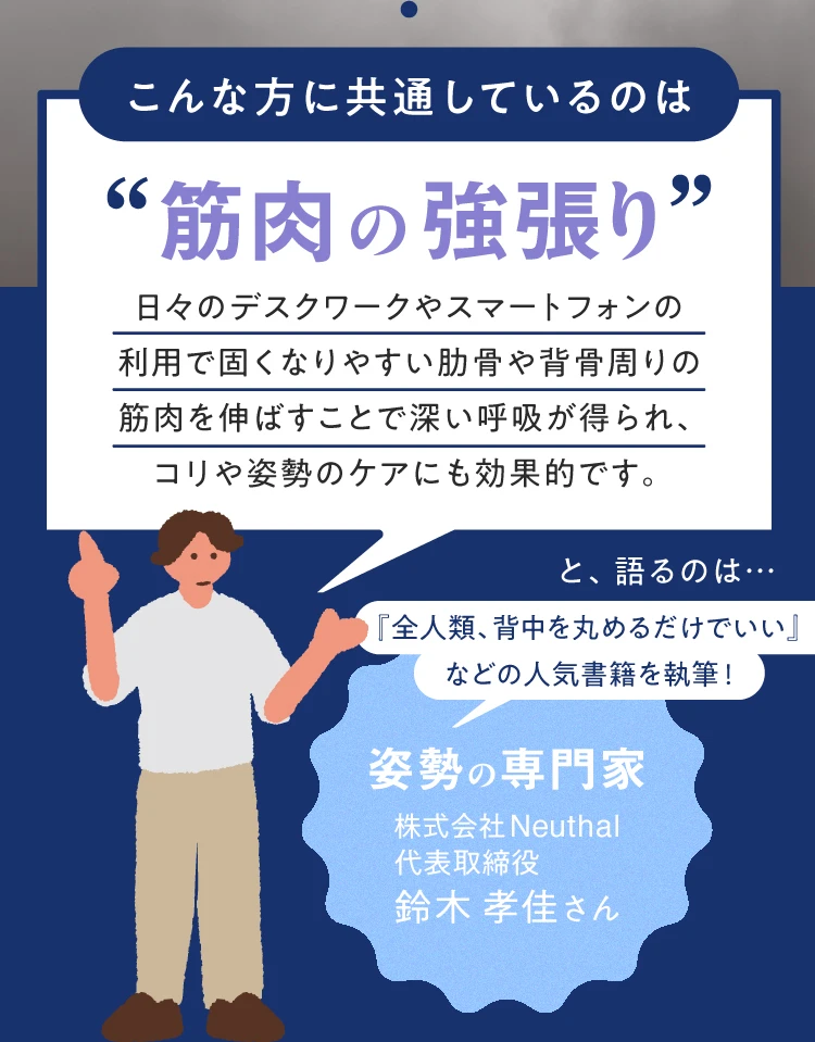 こんな方に共通しているのは「筋肉の強張り」