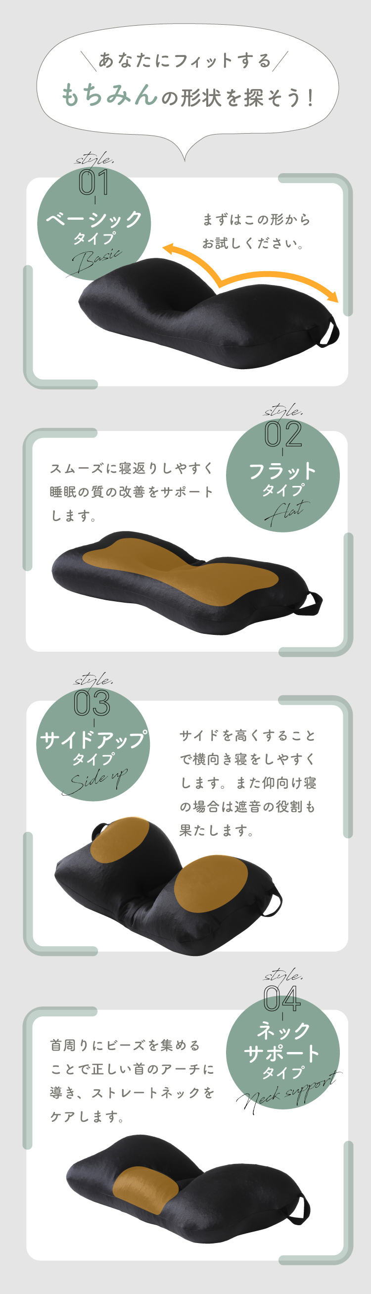 あなたにフィットするもちみんの形状を探そう
