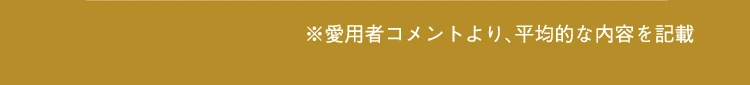 ※愛用者のコメントより、平均的な内容を記載