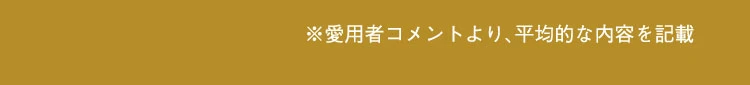 ※愛用者のコメントより、平均的な内容を記載