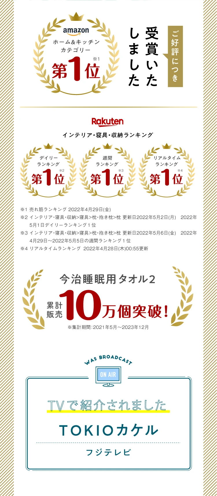 amazon、Rakutenで数々のランキングを受賞しました！累計販売10万個突吸！TVで紹介されました TOKIOカケル　フジテレビ