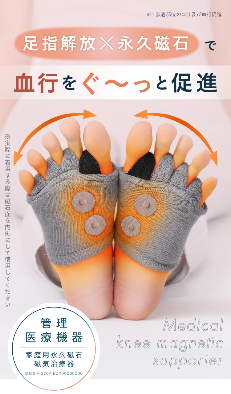 公式】メディカル磁気5本指ソックス hogu sleep by RAKUNA(ホグ