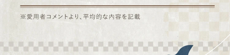 愛用者コメントより、平均的な内容を記載
