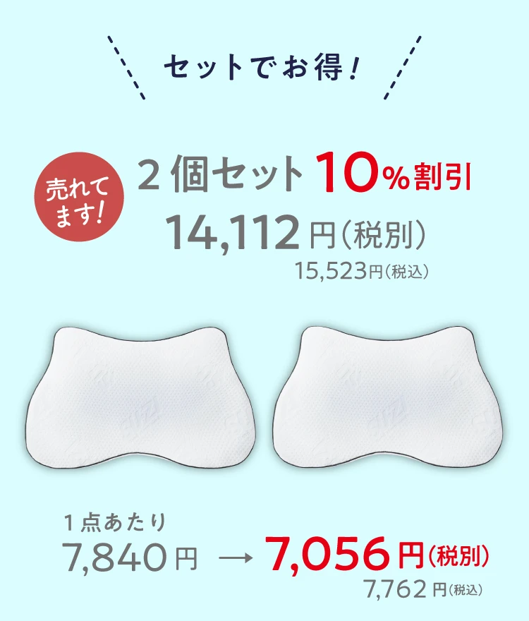 2個セット10%割引 14,112円(税別) 15,523円(税込)