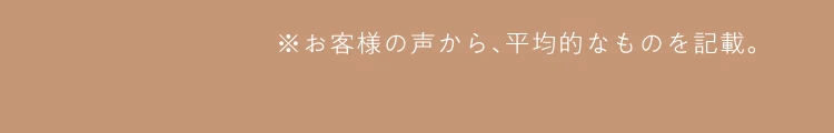 お客様の声から、平均的なものを記載