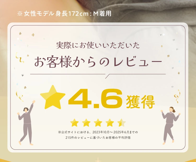 お客様からのレビュー4.6獲得
