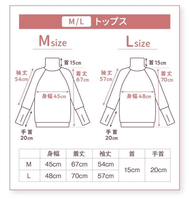 M/L トップス