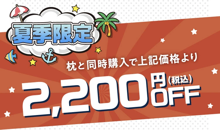 夏季限定 枕と同時購入で上記価格より税込2,200円OFF