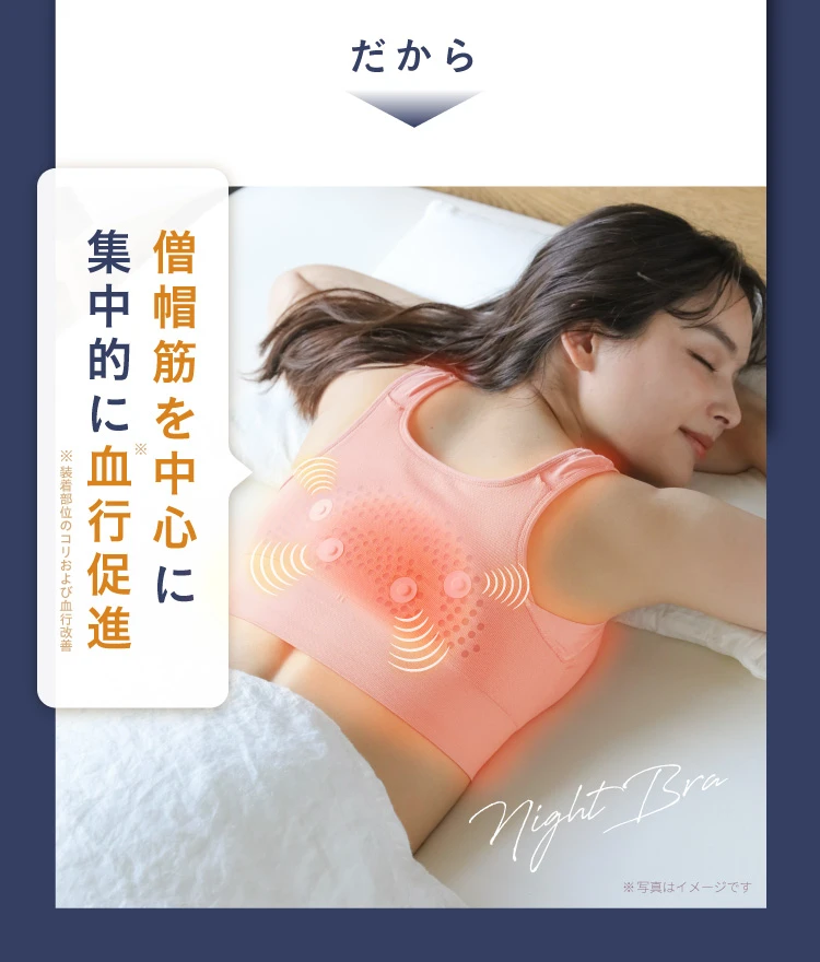 僧帽筋を中心に集中的に血行促進