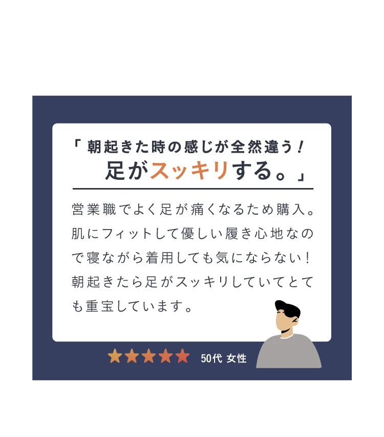 朝起きた時の感じが全然違う！足がスッキリする。