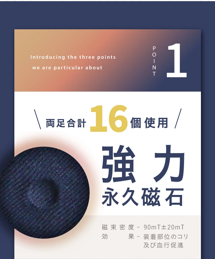 両足合計16個使用　強力永久磁石